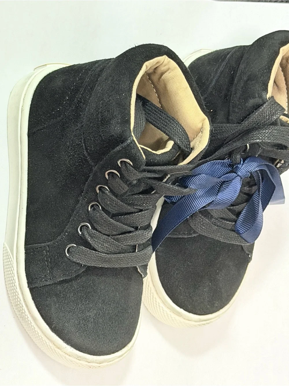 Janie and Jack Black Leather High-Top Sneakers - Floor Model